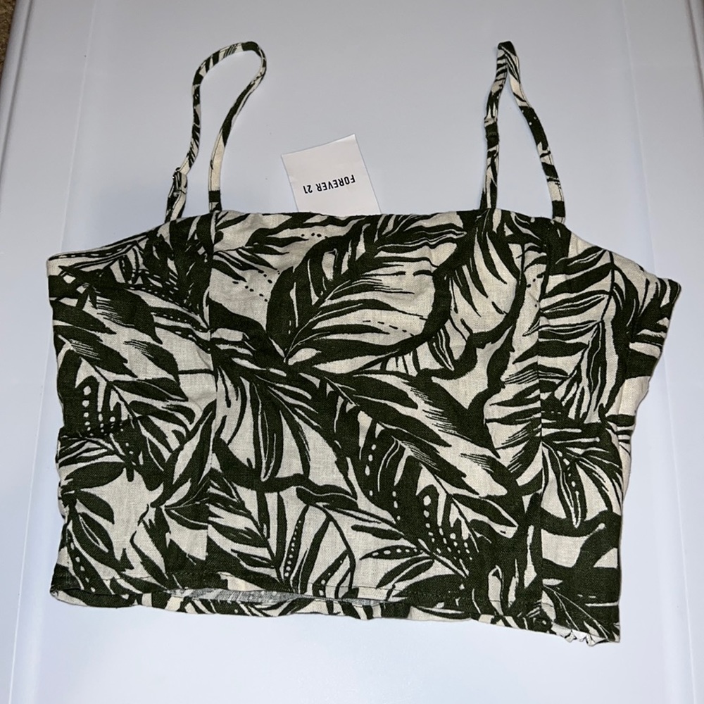 Cami cropped top linen floral crop top